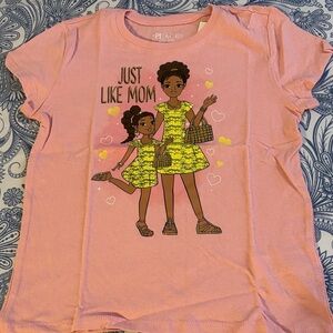 The Children's Place Pink Graphic Tee with Mother-Daughter Design